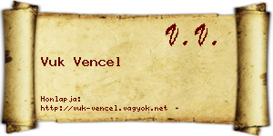 Vuk Vencel névjegykártya